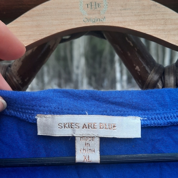 🍀3/15 Skies are blue Women's Blue Blouse - Picture 4 of 6
